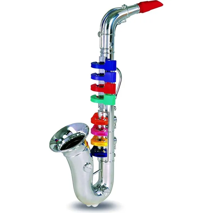 Bontempi 32 4331 Saxophon mit 8 farbigen Tasten/Noten. L. 415 mm