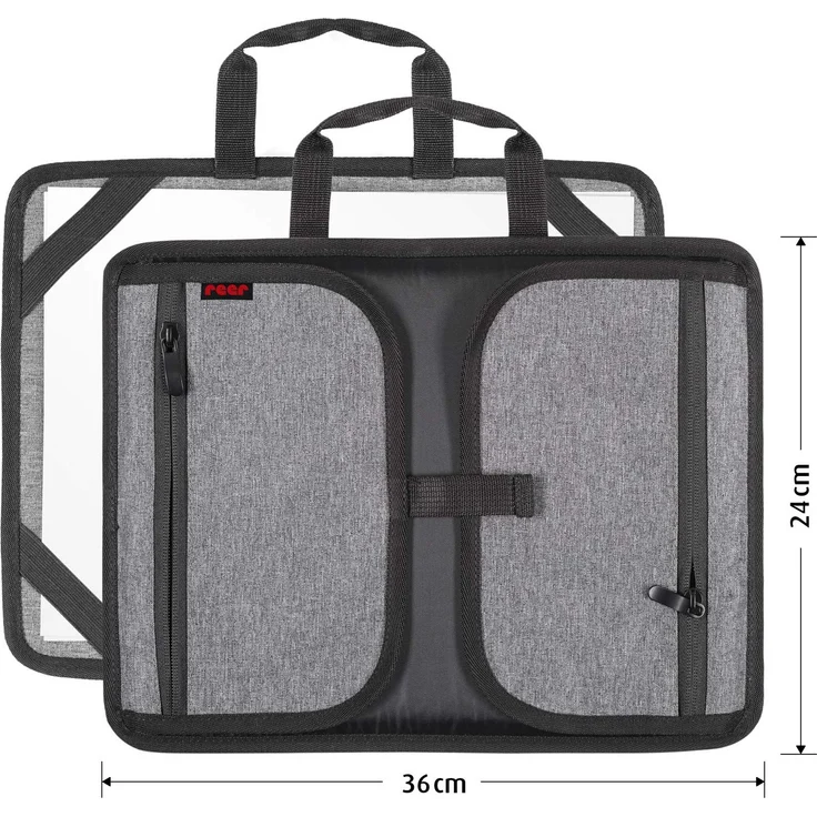 reer Malunterlage für unterwegs TravelKid Play, leicht und stabil, praktische Taschen, wasserabweisend, schmutzabweisend, grau – Bild 8