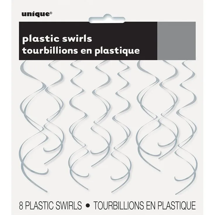 Haza Original Swirl Hangdeco Silber 8-teilig