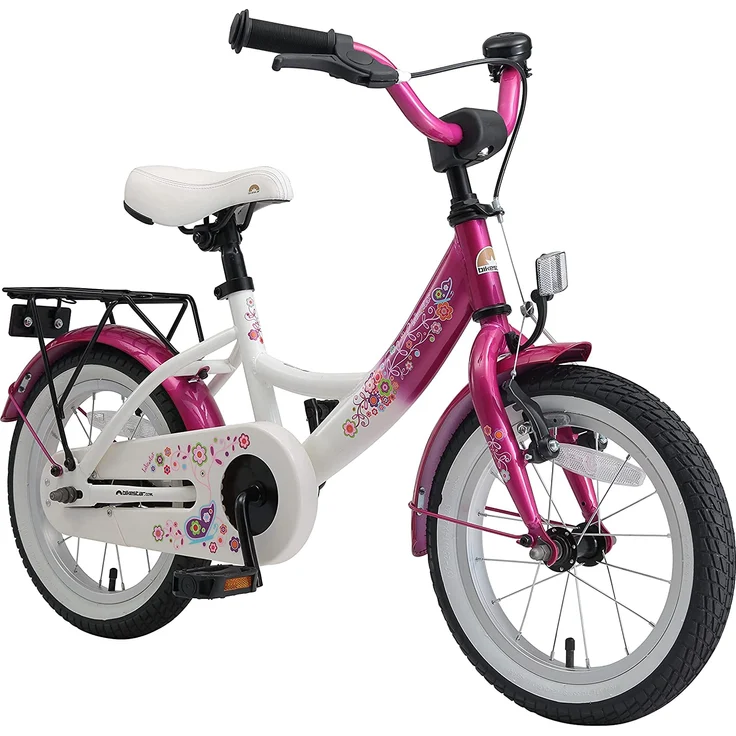 BIKESTAR Kinder Fahrrad ab 4 Jahre | 14 Zoll Classic | Pink Weiß – Bild 1