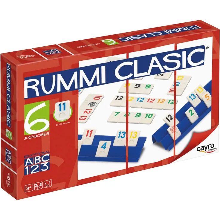 Cayro - Rummi Clasic 6 Spieler Groß - Traditionelles Spiel - Brettspiel - Entwicklung der kognitiven Fähigkeiten und der mathematischen Logik - Brettspiel (744)
