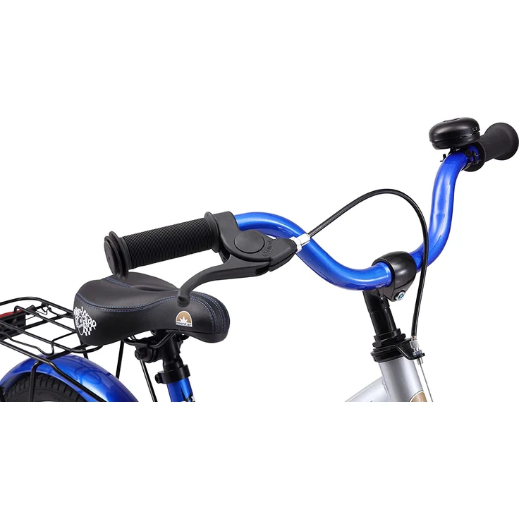 Bikestar 'Kinderfahrrad 16 Zoll', Classic, Silber & Blau, inkl. Reflektoren, Fahrradklingel, Gepäckträger und Seitenständer – Bild 5