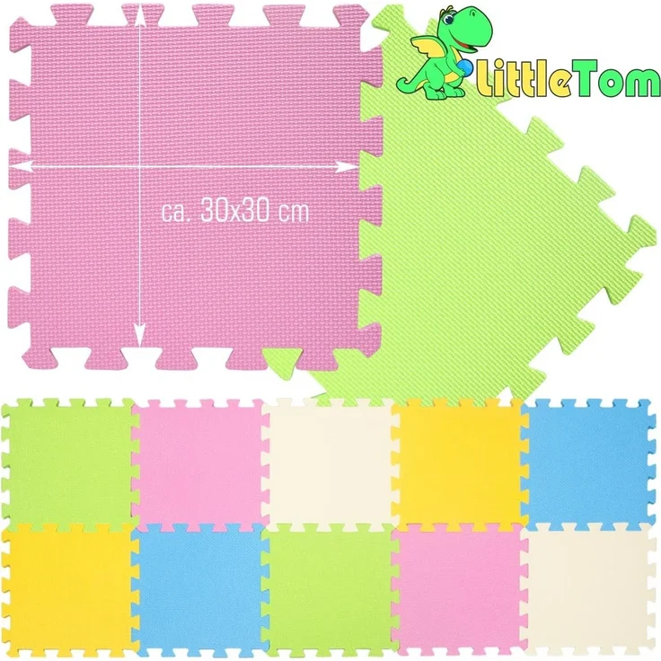 Baby Puzzlematte Ab Null Kinder Spielmatte Krabbelmatte Bodenmatte Pastell Uni – Bild 2