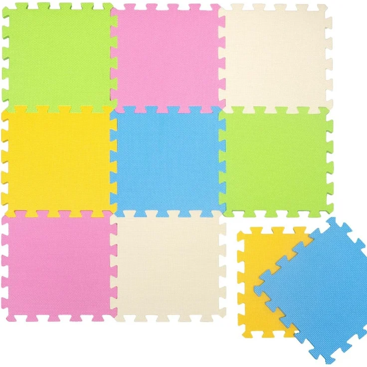 Baby Puzzlematte Ab Null Kinder Spielmatte Krabbelmatte Bodenmatte Pastell Uni – Bild 1