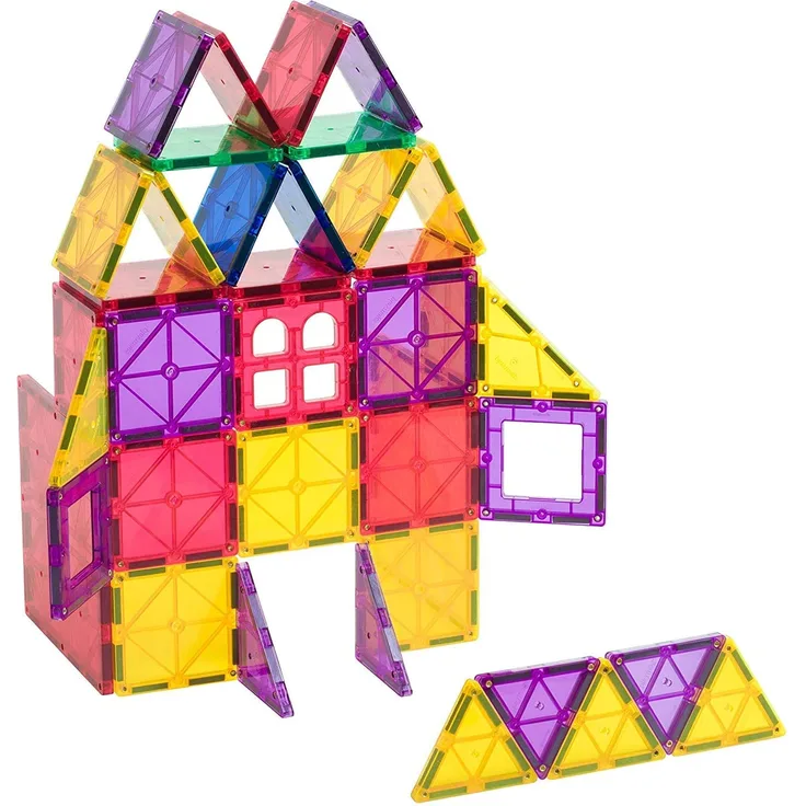 Playmags 60-teiliges Starter-Set: Mit garantiert stärksten Magneten, robust, super langlebig und mit lebendigen, klaren Farbkacheln. 6-teiliges Clickins-Zubehör für mehr Kreativität