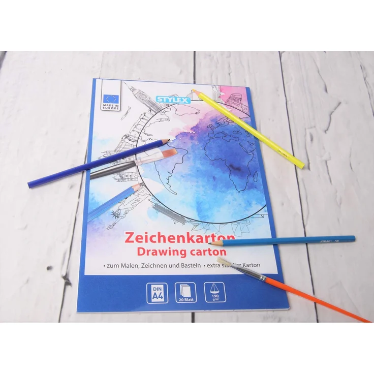Stylex Zeichenkartonblock DIN A4 20 Blatt – Bild 3