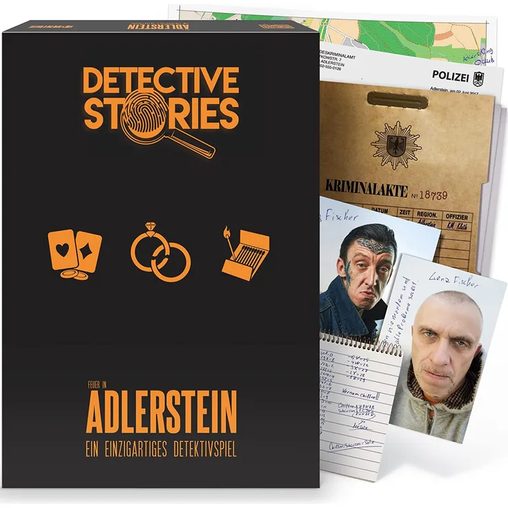 iDventure Detective Stories. Fall 1: Das Feuer in Adlerstein. Tatort Detektivspiel, Krimispiel, Escape Room Spiel für zu Hause