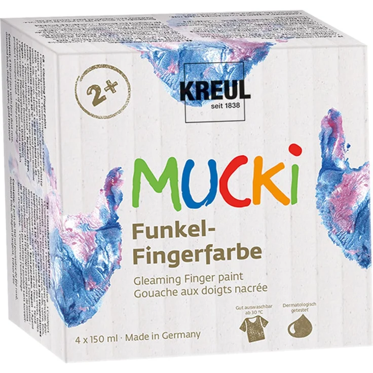 Kreul Mucki Funkel-Fingerfarbe 4er Set je 150 ml - Preisvergleich – Bild 1