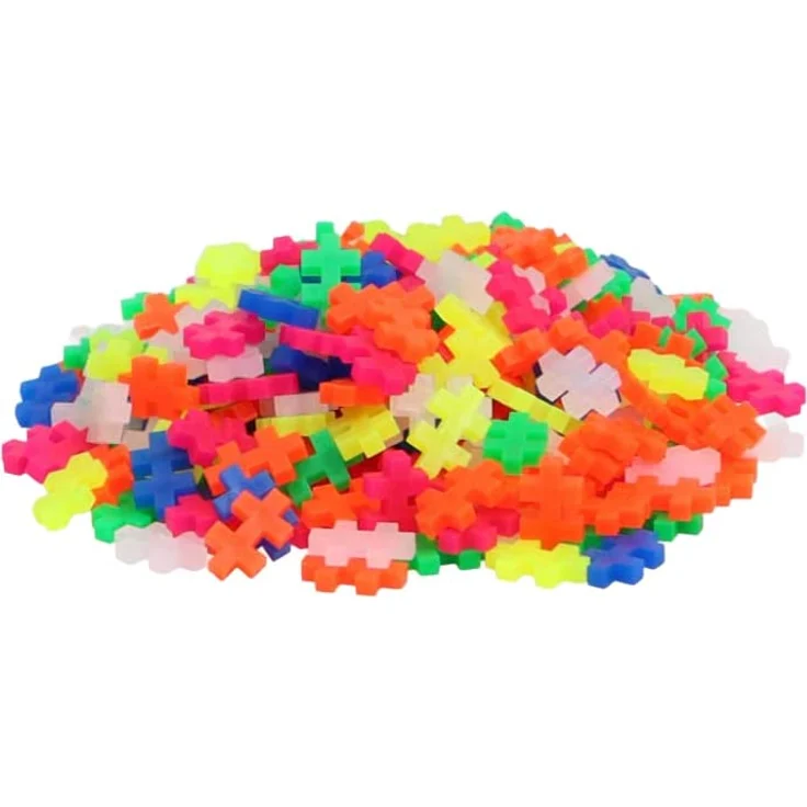 Plus-Plus 9603351 Geniales Konstruktionsspielzeug, Open Play Neon, Bausteine-Set, 300 Teile – Bild 3