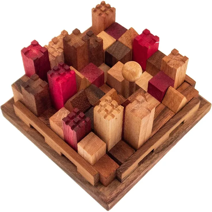 ROMBOL Burgpuzzle, 3D-Puzzle, Holzspiel, Denkspiel, Knobelspiel