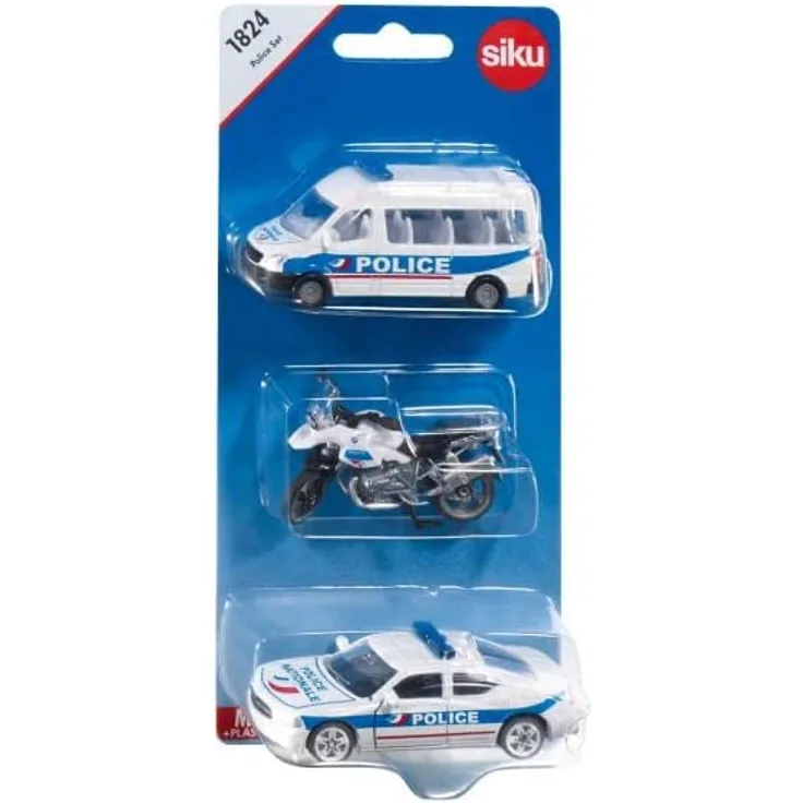 siku 1824001, Polizei-Set Frankreich, Metall/Kunststoff, Multicolor, Spielkombination, Bewegliche Teile