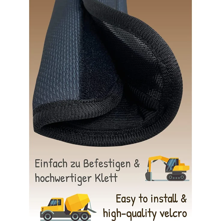 2x HECKBO® Auto Gurtschutz Sicherheitsgurt Schulterpolster Schulterkissen Gurtschoner Autositze Gurtpolster für Kinder, Jungen Jungs mit Baufahrzeuge, Bagger – Bild 4