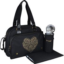 Bild für BABY ON BOARD Wickeltasche Premium Tattoo & Liebe Schwarz