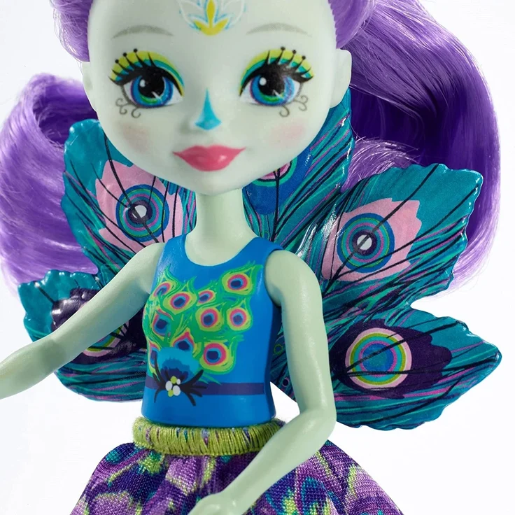 Enchantimals FXM74 - Pfauenmädchen Patter Peacock Puppe und Tierfreund Flap – Bild 2
