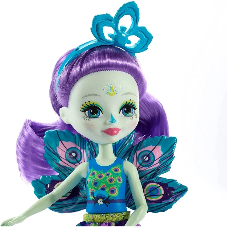 Enchantimals FXM74 - Pfauenmädchen Patter Peacock Puppe und Tierfreund Flap – Bild 6