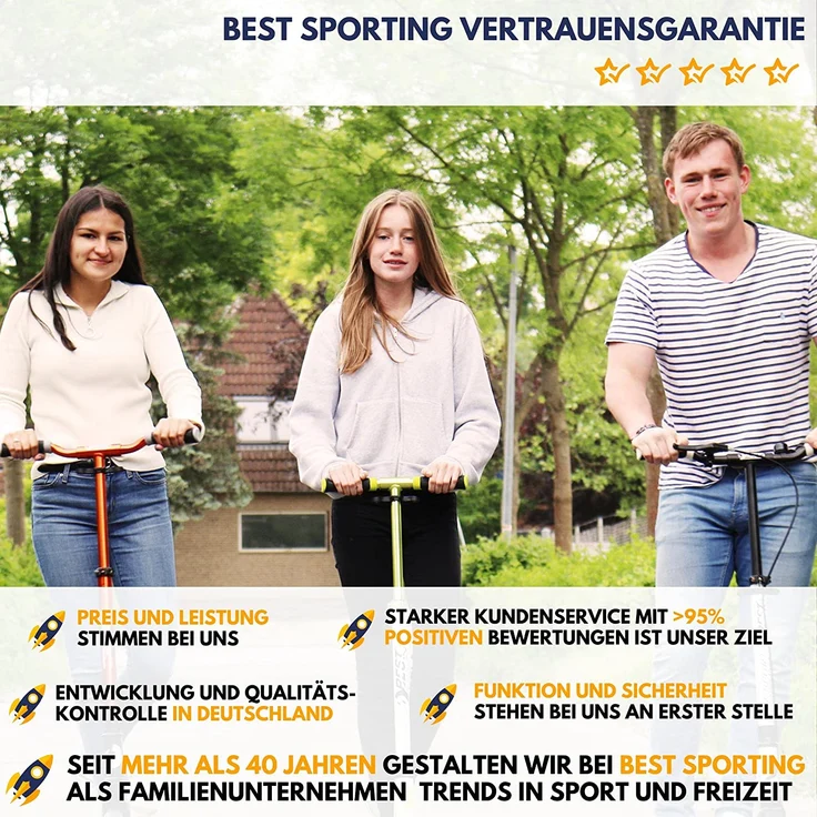 Best Sporting Scooter Leopard 205er Rolle, aus Aluminium, klappbar, hellgrün – Bild 7