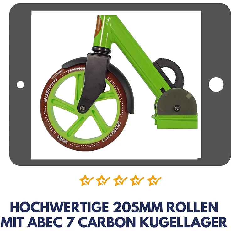 Best Sporting Scooter Leopard 205er Rolle, aus Aluminium, klappbar, hellgrün – Bild 5