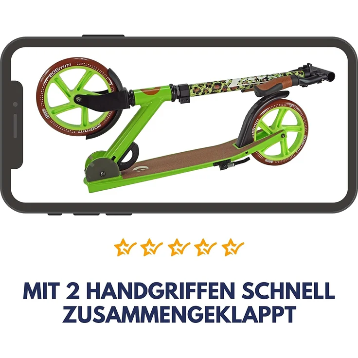 Best Sporting Scooter Leopard 205er Rolle, aus Aluminium, klappbar, hellgrün – Bild 3