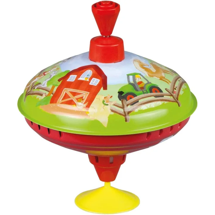 Simm Brummkreisel 16 cm Bauernhof, bunt