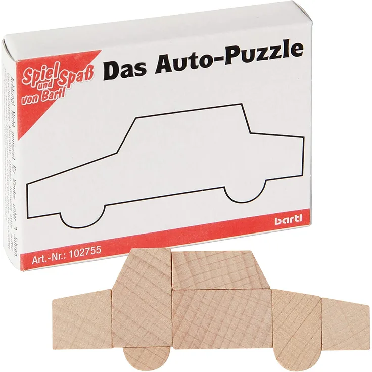 Bartl 102755 Mini-Holz-Puzzle Das Auto-Puzzle aus 7 kleinen Holzteilen