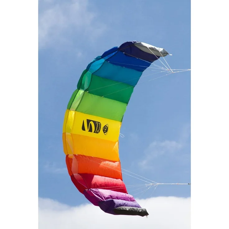 HQ 11768250 - Symphony Beach III 1. 8 Rainbow, Zweileiner Lenkmatten, ab 12 Jahren, 60x180cm, inkl. 70 kp Blendlineschnüre 2x25m auf Winder mit Schlaufen, 2-6 Beaufort – Bild 9