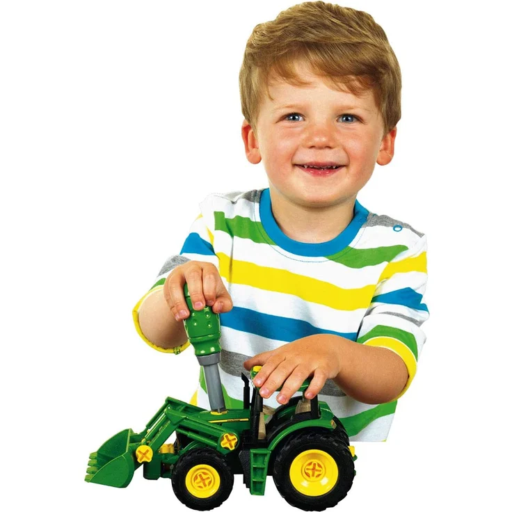 Klein John Deere Traktor mit Holz- und Heuwagen – Bild 3