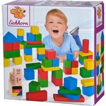Eichhorn 50 bunte Holzbausteine, FSC 100% zertifiziertes Buchenholz, Holzbausteine hergestellt in Deutschland, Motorikspielzeug geeignet für Kinder ab 1 Jahr