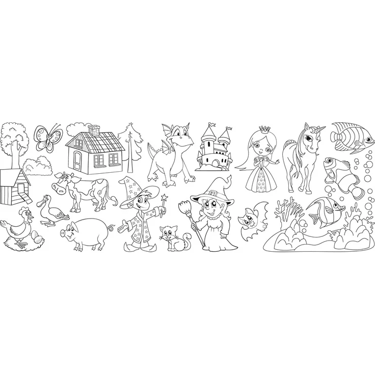 folia - Malrolle weiß mit Motiven 0,3 x 4 m – Bild 2