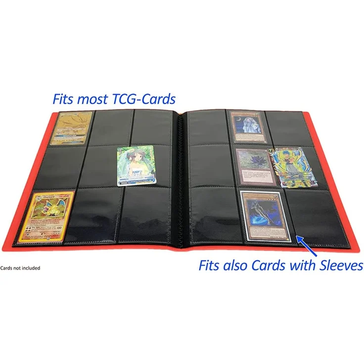 Arkero-G® 18-Pocket Pro Album - Rot / Red - 360 Karten Binder - Tauschalbum / Sammelalbum z. B. für MTG Magic, Pokemon, YuGiOh, Match Attax – Bild 5