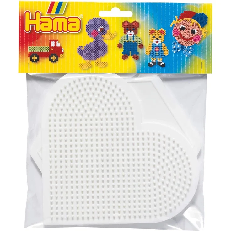 Hama Perlen 4454 Stiftplatten für Midi Perlen, Herz und Sechseck, 2er Set, Mehrfarbig – Bild 1