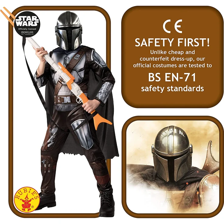 Rubies 300929 - Mandalorian Kinder Kostüm, Star Wars, Größe S,M,L – Bild 3
