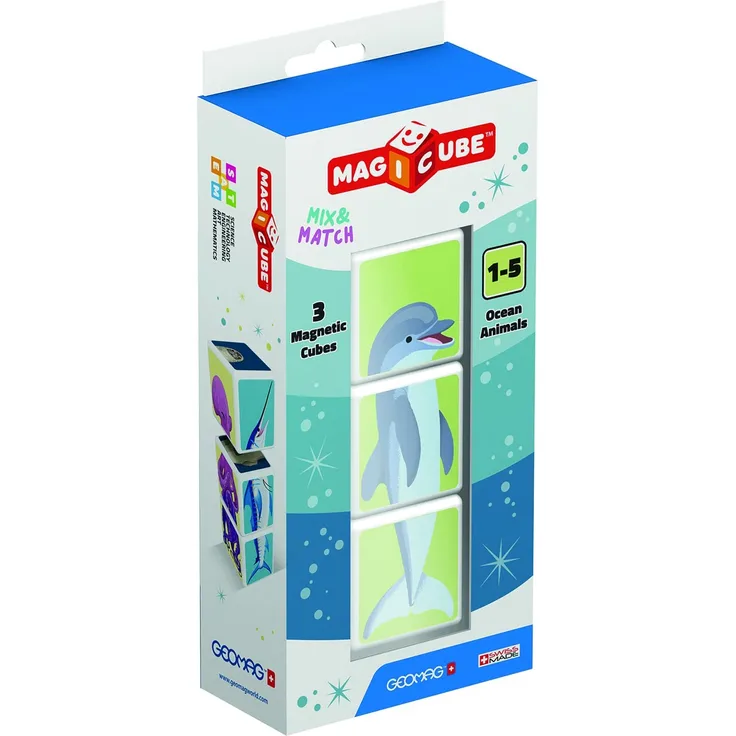 Trefl GEOMAG MagiCube Mix & Match Sea animals - magnetic blocks 3pcs. G113