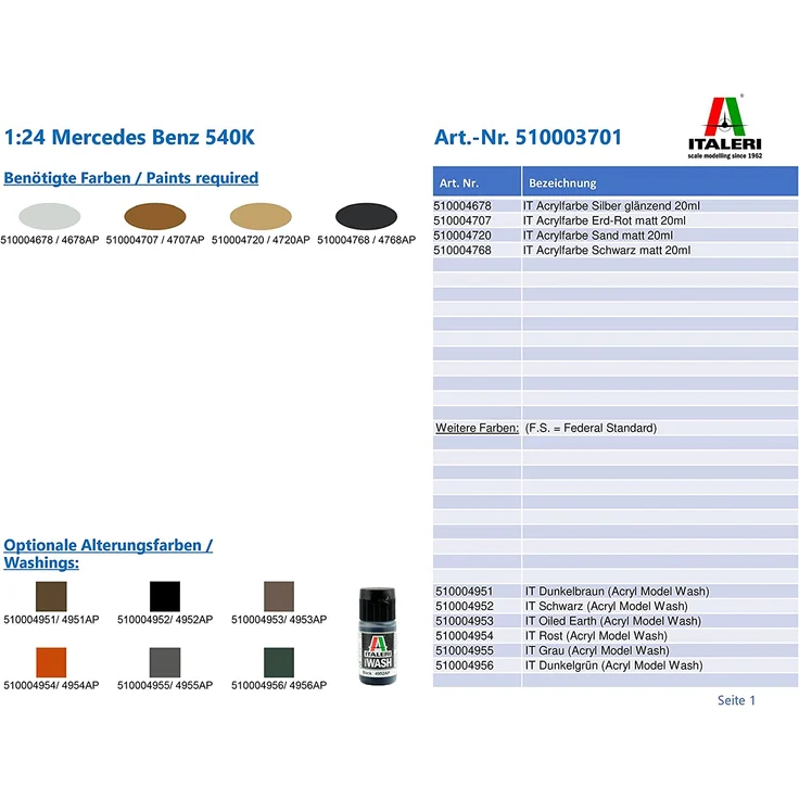 Italeri 510003701 - 1:24 Mercedes Benz 540K – Bild 2