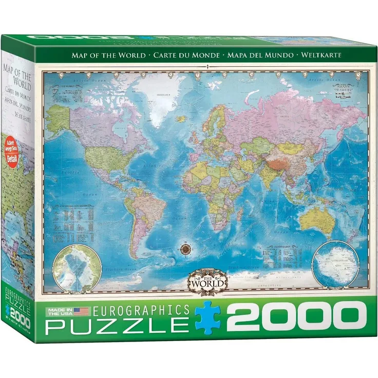 Eurographics Puzzle Weltkarte, 2000 Teile