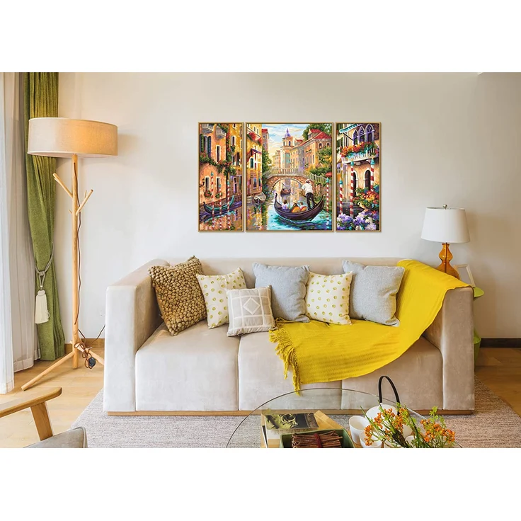 Schipper 609260736 Malen nach Zahlen, Venedig, die Stadt in der Lagune - Bilder malen für Erwachsene, inklusive Pinsel und Acrylfarben, Triptychon, 50 x 80 cm – Bild 5