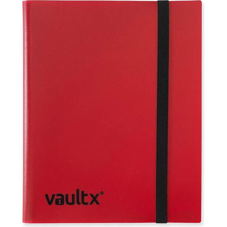 Vault X Sammelkarten-Album - 9 Fächer Sammelkarten Trading Cards Mappe - 360 Fächer mit Seitenöffnung für Spielkarten zum sammeln und tauschen (rot)