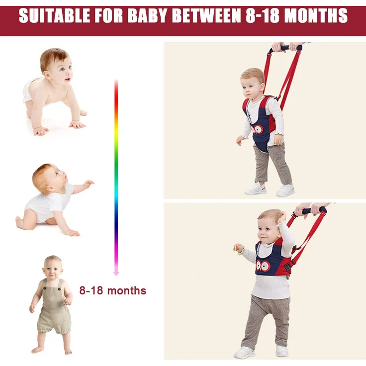 Vicloon Baby Lauflernhilfe Gehhilfe für Baby,Lauflernhilfen Einstellbare mit Sicherheitsverschluss und Magischen Aufklebern, Atmungsaktiv Stehen Gehen Lernen Helfer Walker (Blau)… – Bild 4