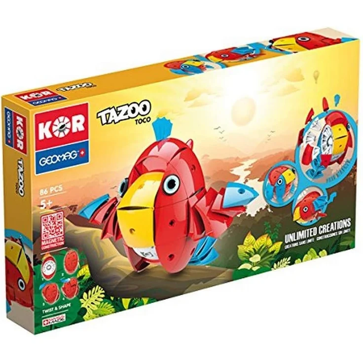 Geomag 604 - KOR Tazoo Toco, Magnetkonstruktionen und Lernspiele, 86-teilig – Bild 1