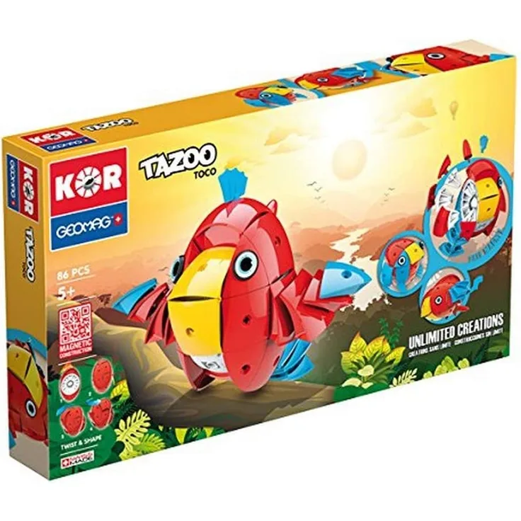 Geomag 604 - KOR Tazoo Toco, Magnetkonstruktionen und Lernspiele, 86-teilig