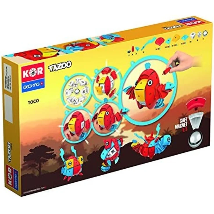 Geomag 604 - KOR Tazoo Toco, Magnetkonstruktionen und Lernspiele, 86-teilig – Bild 2