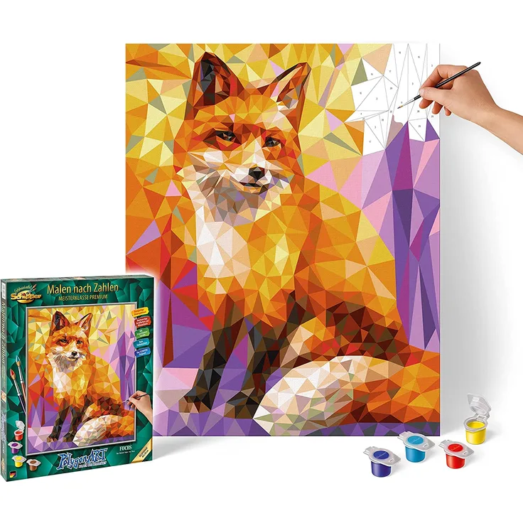 Malen nach Zahlen - Polygon Art Fuchs