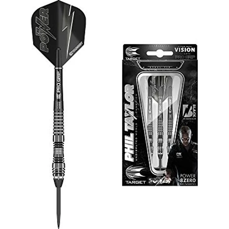 Target Phil Taylor Power 8Zero Black Titanium Steeldarts – Bild 1