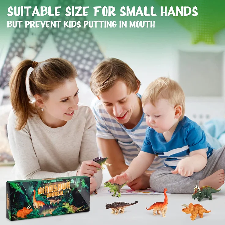 Sanlebi Dinosaurier Figuren Spielzeug- Realistische Dinosaurier Set Mini Dinosaurier Pädagogisches Spielzeug für 3 Jahren Jungen Mädchen – Bild 5