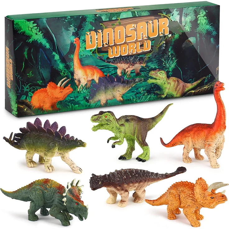 Sanlebi Dinosaurier Figuren Spielzeug- Realistische Dinosaurier Set Mini Dinosaurier Pädagogisches Spielzeug für 3 Jahren Jungen Mädchen – Bild 1