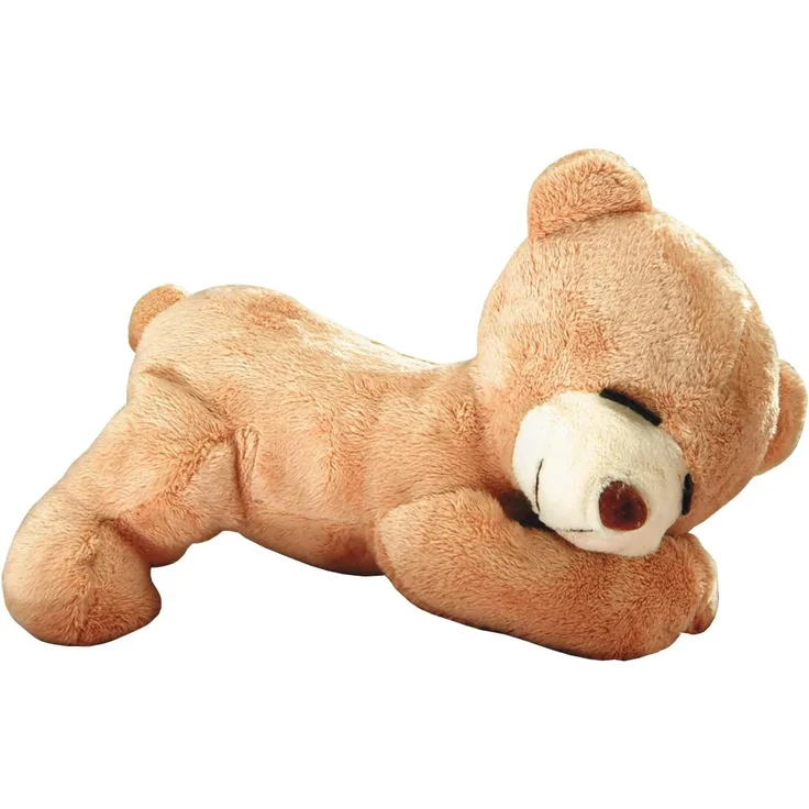 GLOREX 0 4528-1 - Kuscheltier zum Selberstopfen Schlafbär Max, ca. 26 cm groß, aus hochwertigem Plüsch genäht, muss nur noch befüllt werden, mit Geburtsurkunde