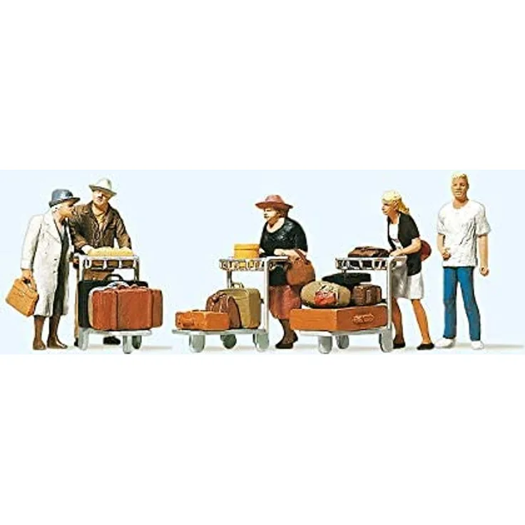 Preiser 10459 H0 Figuren Reisende mit Kofferkulis