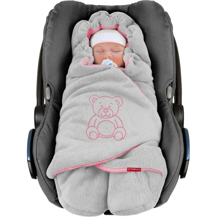 ByBoom Baby Winter-Einschlagdecke"Das Original mit dem Bären", Universal für Babyschale, Autositz, z. B. für Maxi-Cosi, Römer, für Kinderwagen, Buggy oder Babybett – Bild 1