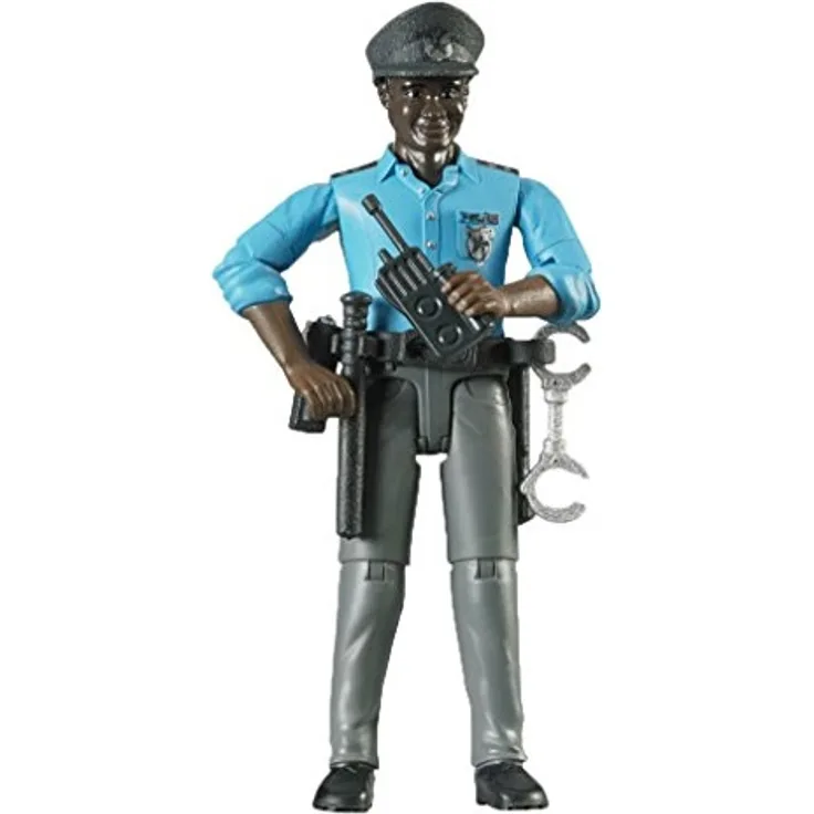 bruder 60051 Minifigur-bworld Polizist mit dunklem Hauttyp und Zubehör