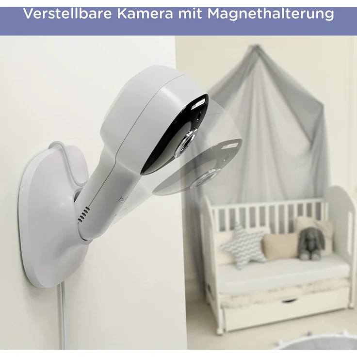 Hubble Connected Nursery Pal Cloud Babyphone mit Kamera, 5-Zoll-Bildschirm, 7-Farben-Nachtlicht, Infrarot-Nachtsicht, Zwei-Wege-Gespräch, Raumtemperatursensor und Smartphone-App – Bild 4