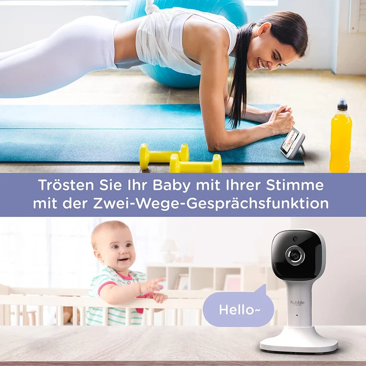 Hubble Connected Nursery Pal Cloud Babyphone mit Kamera, 5-Zoll-Bildschirm, 7-Farben-Nachtlicht, Infrarot-Nachtsicht, Zwei-Wege-Gespräch, Raumtemperatursensor und Smartphone-App – Bild 7